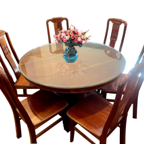 Bộ bàn ăn tròn Gỗ Xoan đào 6 ghế không chỉ phù hợp làm bàn ăn mà có thể dùng làm bàn trà và tiếp khách